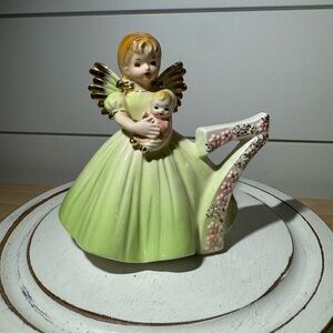 Vintage Josef Original Japan 7 Year Birthday Girl 4.5" Angel w/ Doll Gift